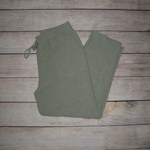 L SPACE Sage Green Cotton Pull On Pants S